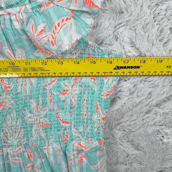 Vineyard Vines Maxi Dress Small Smocked Ruffle‎ Coral Cottagecore Romantic - Picture 14 of 16